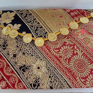 Upcycled vintage fabric clutch
